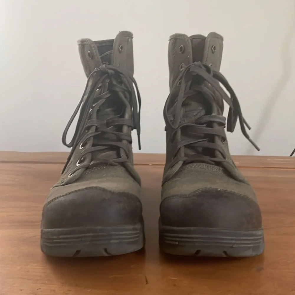 Keen Utility Roswell Mens Size 8.5D Mid Height Canvas Steel Toe Work Boots Olive